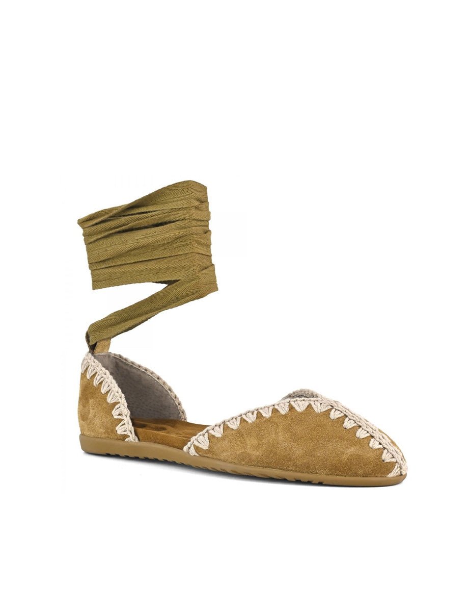 ballerina lace up cognac - mou - ballerina