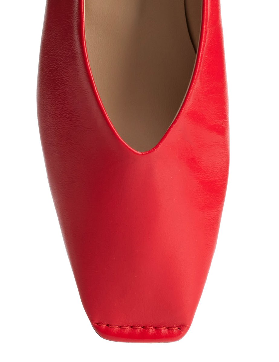 ballerina punta squadrata rosso - Frida SRL