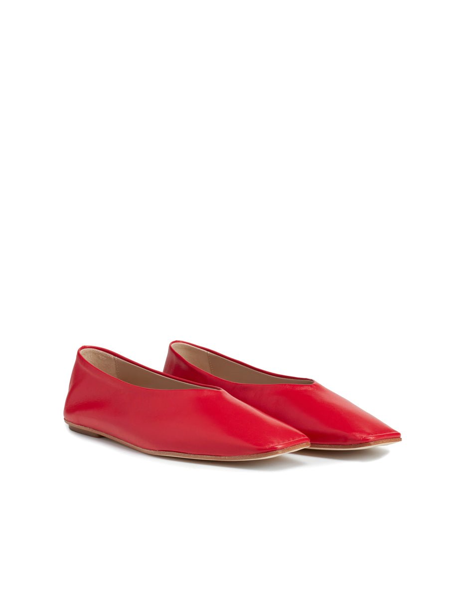 ballerina punta squadrata rosso - Frida SRL