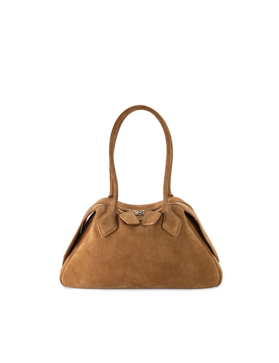 baueletto medio linea fold suede caramello - minobossi - shopper