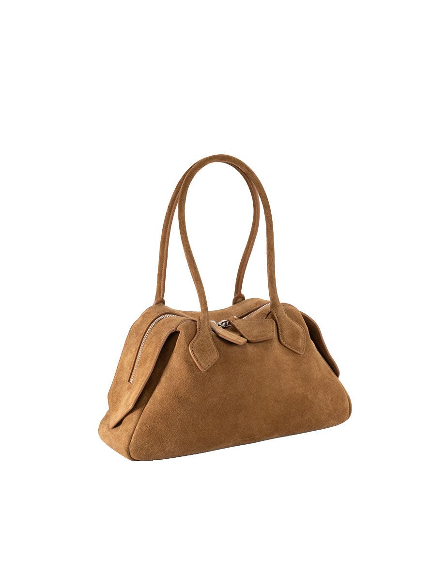 baueletto medio linea fold suede caramello - minobossi - shopper