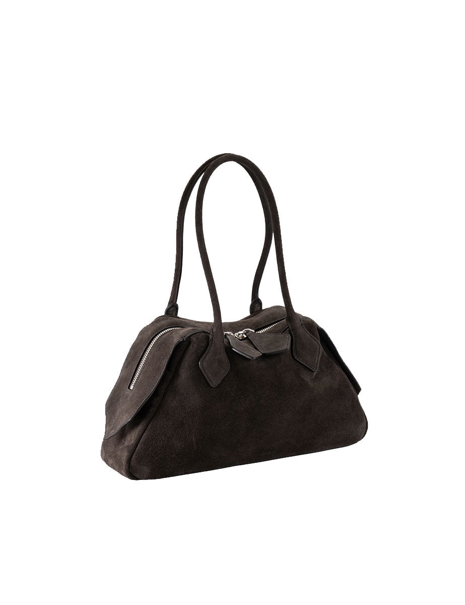 baueletto medio linea fold suede moro - minobossi - shopper
