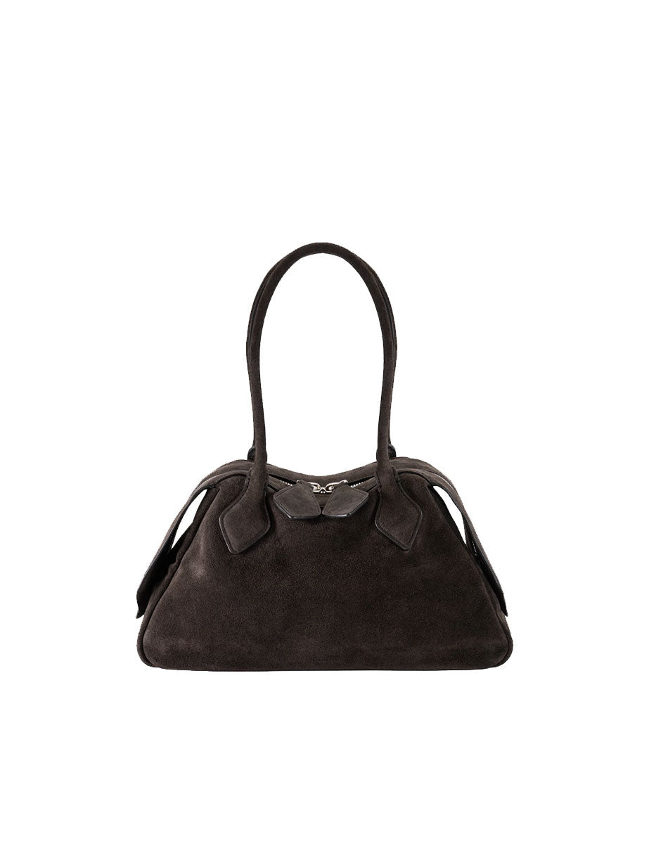 baueletto medio linea fold suede moro - minobossi - shopper