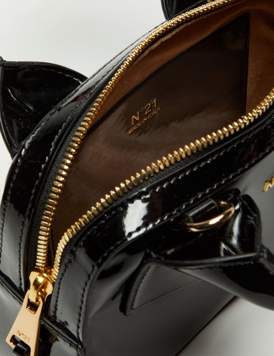 bauletto mini ecovernice nero - n21 alessandro dell'acqua - shopper