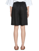 bermuda lino elastico vita nero - beatrice b - bermuda