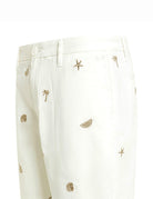 bermuda ricamo cotone bianco panna - sun68 - bermuda