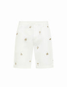 bermuda ricamo cotone bianco panna - sun68 - bermuda