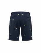 bermuda ricamo fiori blu navy - Frida SRL