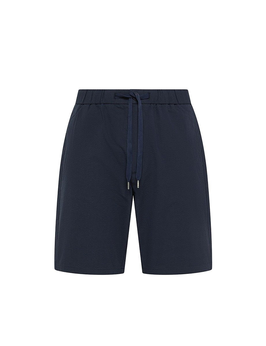 bermuda seersucker coulisse blu navy - sun68 - bermuda