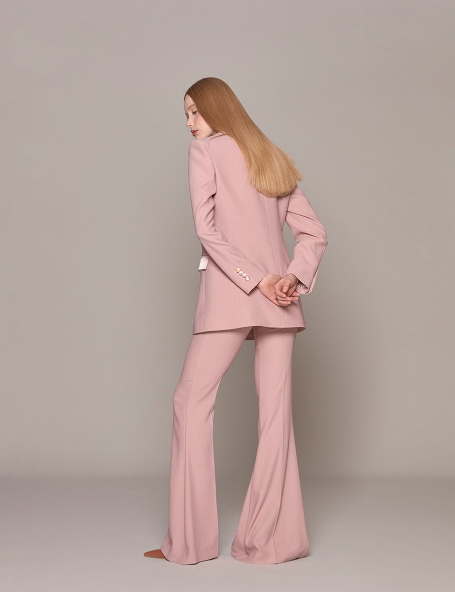 blazer cady doppiopetto revere powder pink - hebe studio - blazer