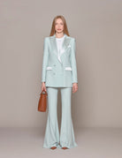 blazer cady doppiopetto revere teal agave - hebe studio - blazer