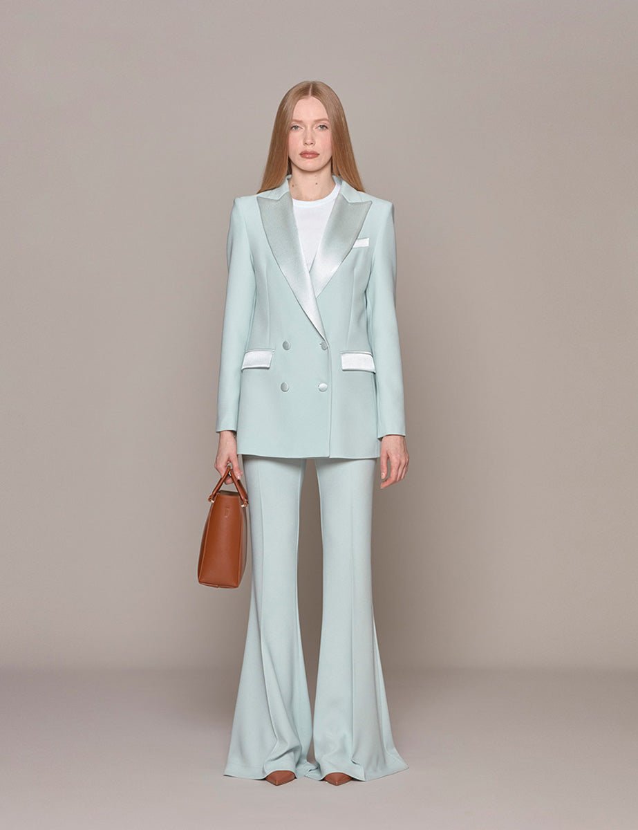 blazer cady doppiopetto revere teal agave - hebe studio - blazer