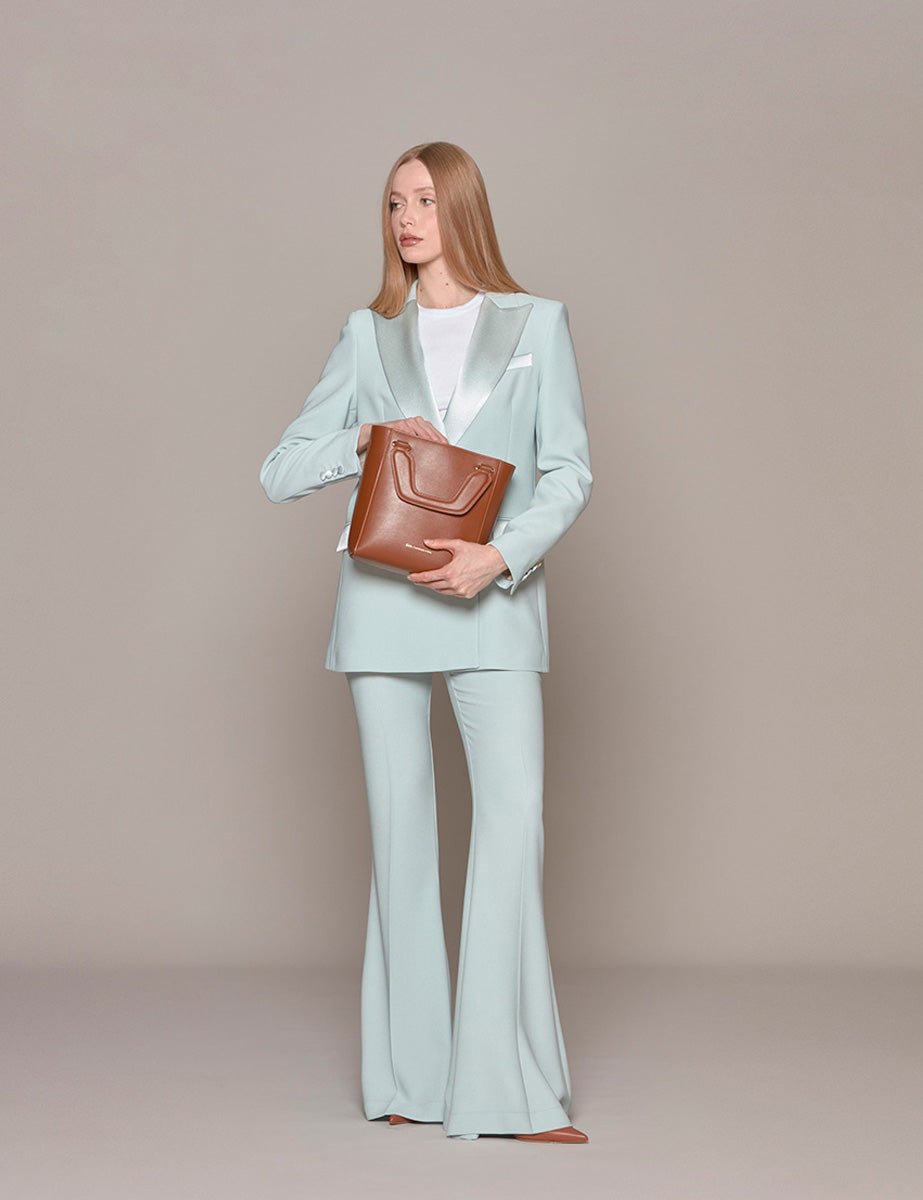 blazer cady doppiopetto revere teal agave - hebe studio - blazer