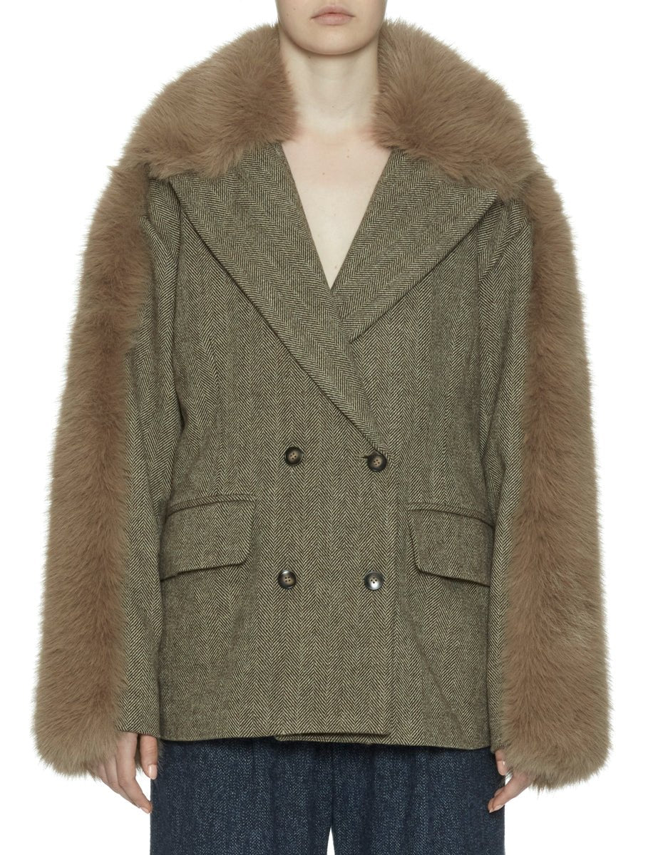 blazer chad ecopelliccia tabacco - molliolli - blazer