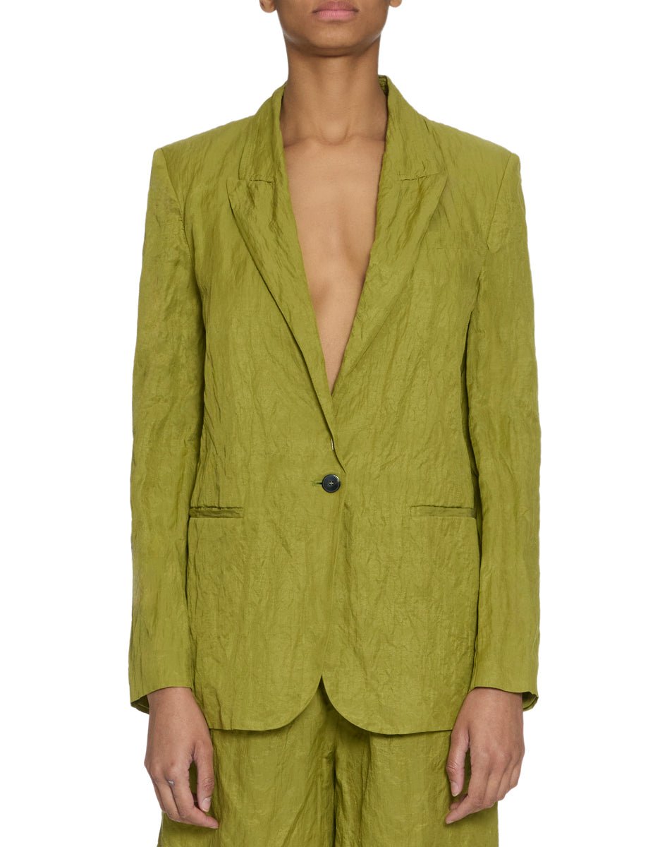 blazer cotone crinkle aloe - Frida SRL