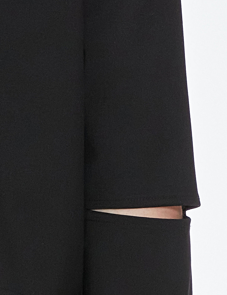blazer cropped tropical wool black - Frida SRL