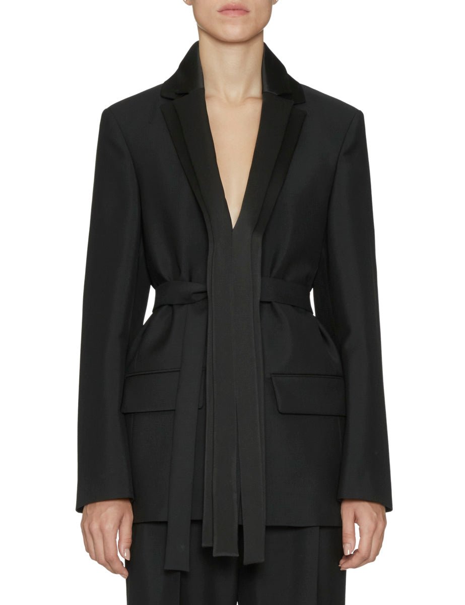 blazer destrutturato collo satin black - rohe - blazer