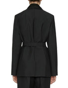 blazer destrutturato collo satin black - rohe - blazer