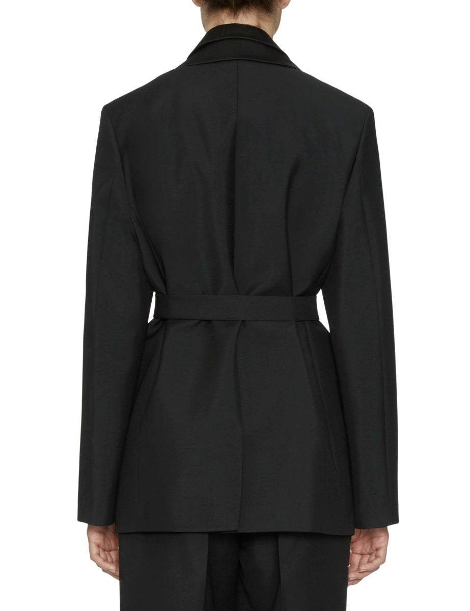 blazer destrutturato collo satin black - rohe - blazer