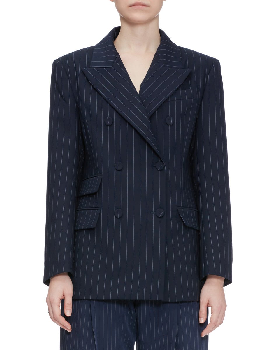 blazer doppiopetto blu stripes - vivetta - blazer
