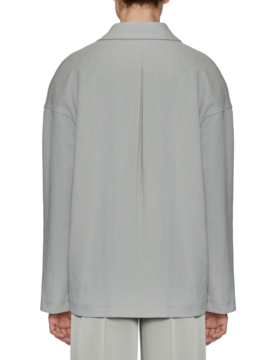 blazer doppiopetto cotone viscosa lichene - forte forte - blazer