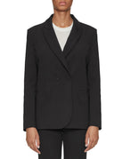 blazer doppiopetto revere lancia punto milano nero - blufrida - blazer