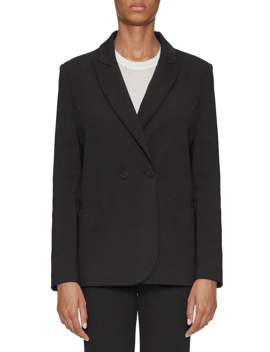 blazer doppiopetto revere lancia punto milano nero - blufrida - blazer