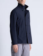 blazer doppiopetto tessuto tecnico blu - Frida SRL