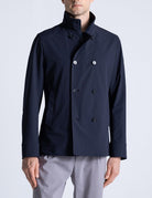 blazer doppiopetto tessuto tecnico blu - Frida SRL