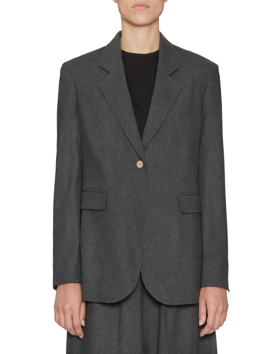 blazer flanella monopetto antracite - alysi - blazer