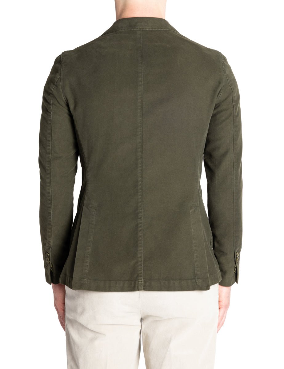blazer fustagno tessuto old verde militare - bharnaba - blazer