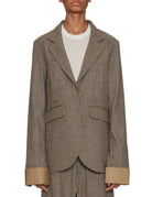 blazer harry pied de poule beige nero - jejia - blazer