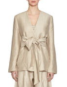 blazer lino ramie cintura corda - alpha - blazer