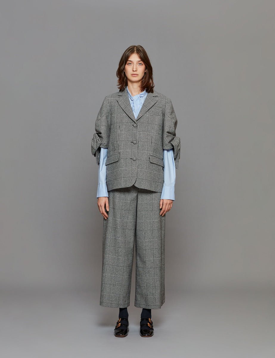 blazer maniche fiocco bianco nero - Frida SRL
