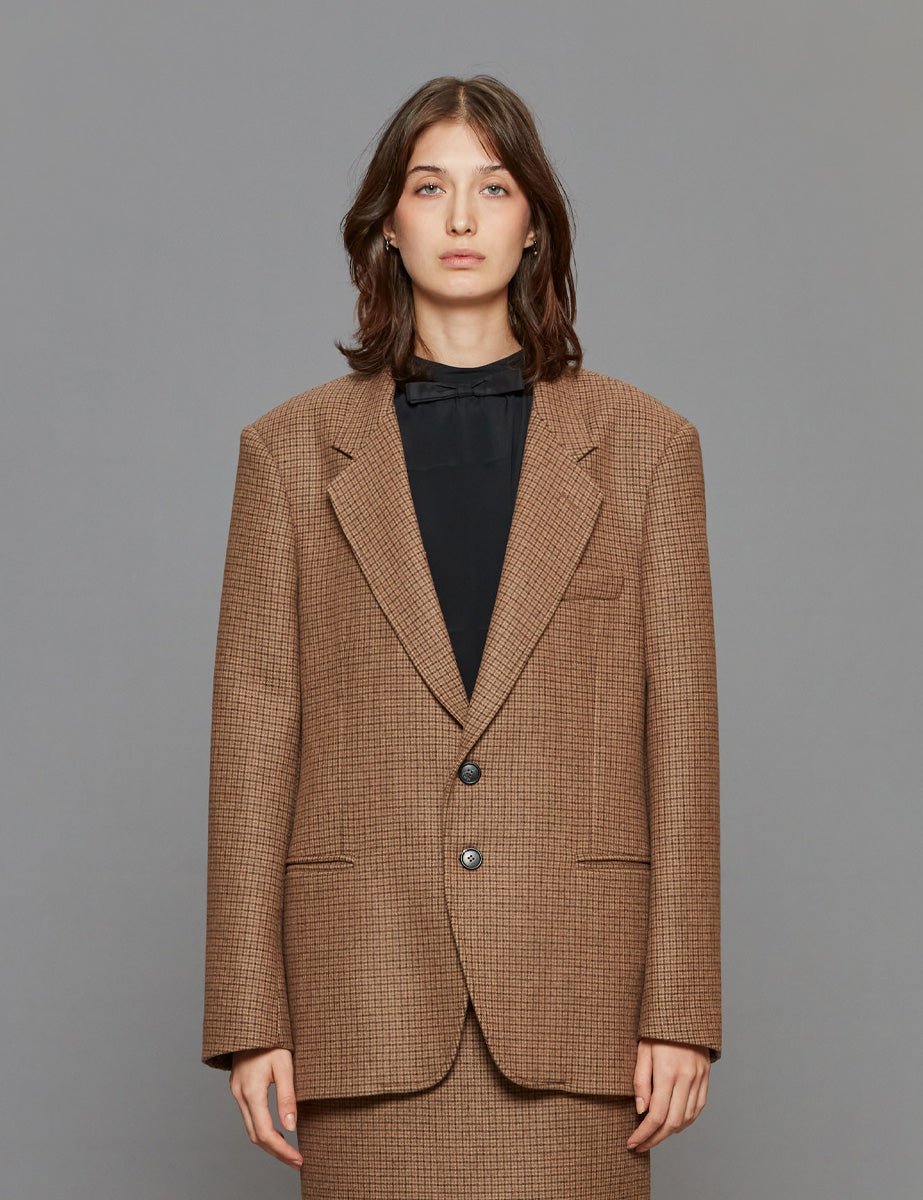 blazer monopetto checks moro nero - n21 alessandro dell'acqua - blazer