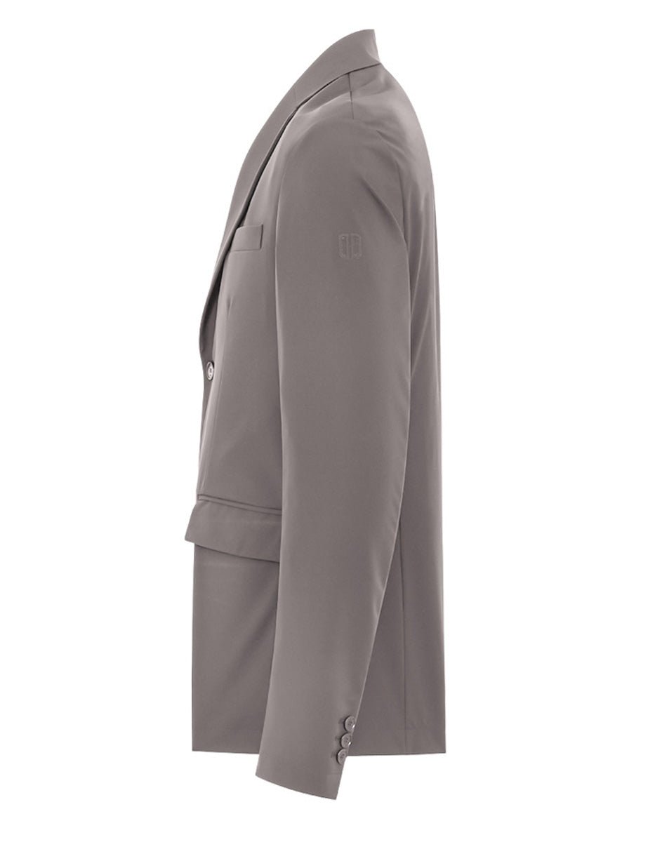 blazer monopetto due bottoni tessuto tecnico beige - duno - blazer