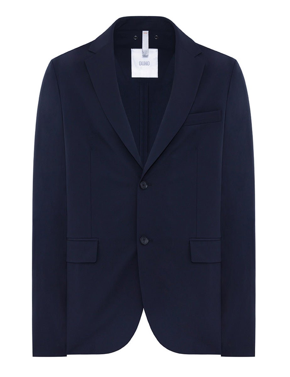 blazer monopetto due bottoni tessuto tecnico blu - duno - blazer