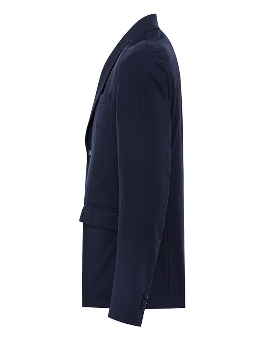blazer monopetto due bottoni tessuto tecnico blu - duno - blazer