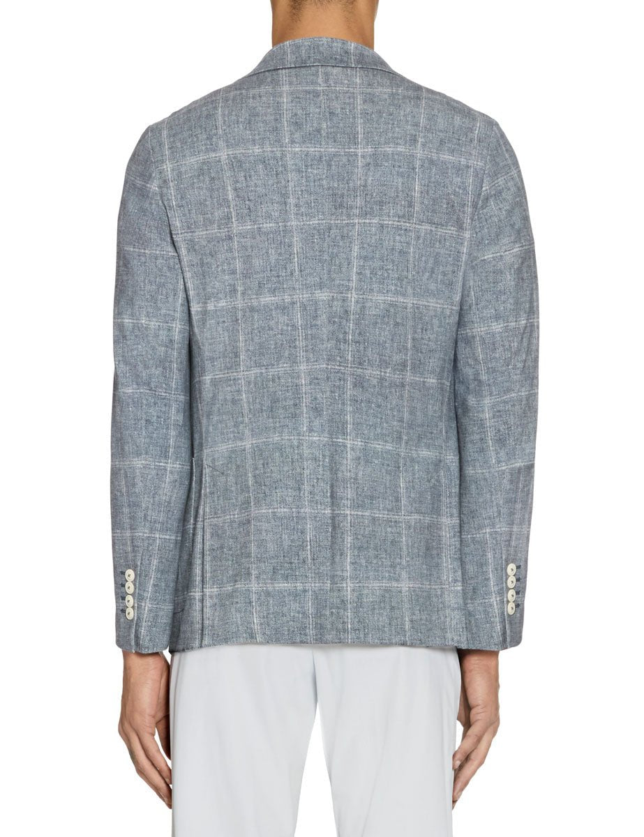 blazer monopetto finestrato blu - Frida SRL