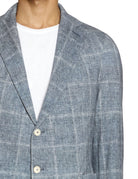 blazer monopetto finestrato blu - Frida SRL