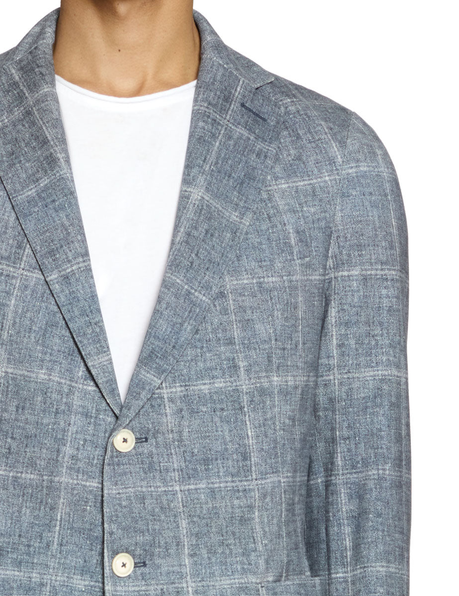 blazer monopetto finestrato blu - Frida SRL