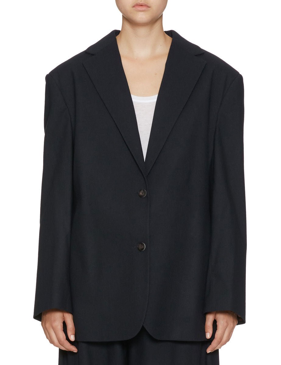 blazer monopetto flanella blu notte - alysi - blazer