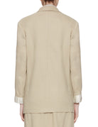 blazer monopetto lino stretch kaki - alysi - blazer