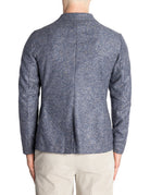 blazer monopetto maglia puntinata blu jeans - bob - blazer