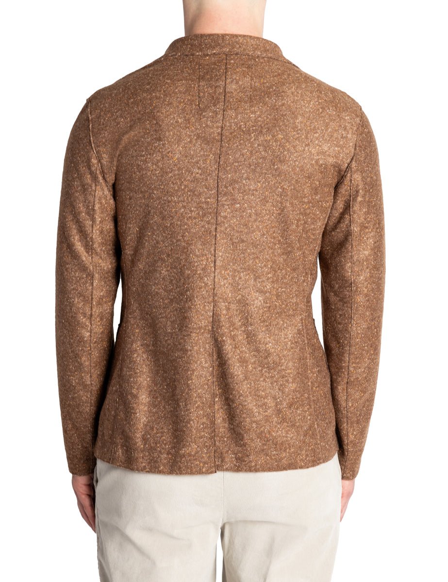 blazer monopetto maglia puntinata marrone tabacco - bob - blazer