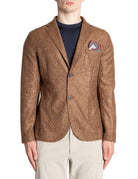 blazer monopetto maglia puntinata marrone tabacco - bob - blazer