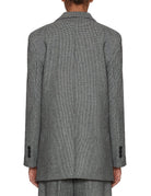 blazer monopetto over pied de poule bianco nero - jacqueur - blazer