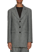blazer monopetto over pied de poule bianco nero - jacqueur - blazer