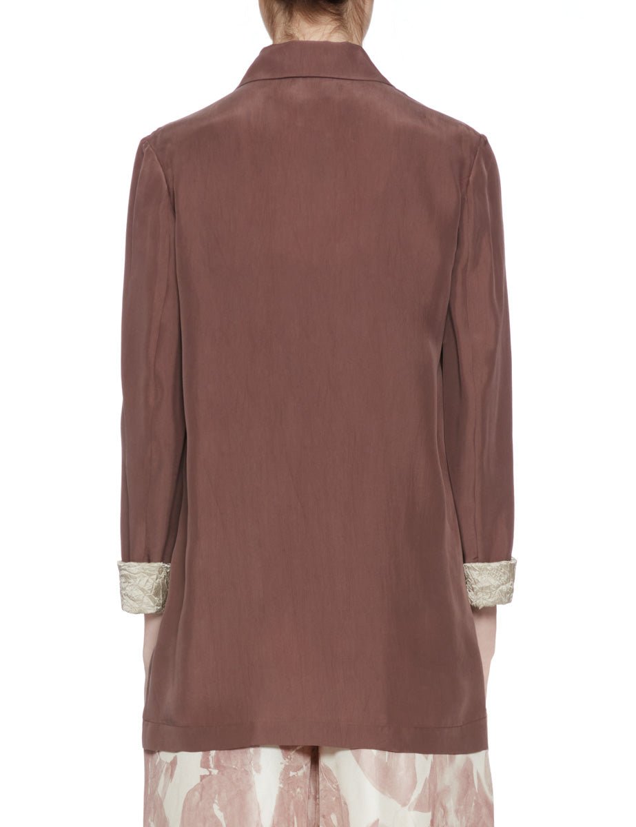 blazer monopetto seta habotay mosto - alysi - blazer