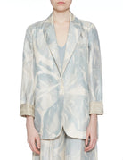 blazer monopetto twill floreale cielo - alysi - blazer